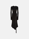 Attico Asymmetric Dress With Snap Buttons In Black