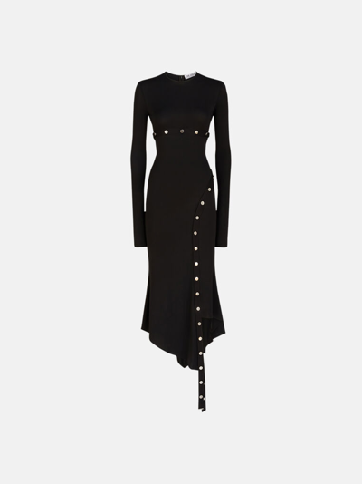 ATTICO THE ATTICO PROMOTIONS GEND - BLACK MIDI DRESS BLACK MAIN FABRIC: 75% ACETATE 20% POLYAMIDE 5% OTHER 