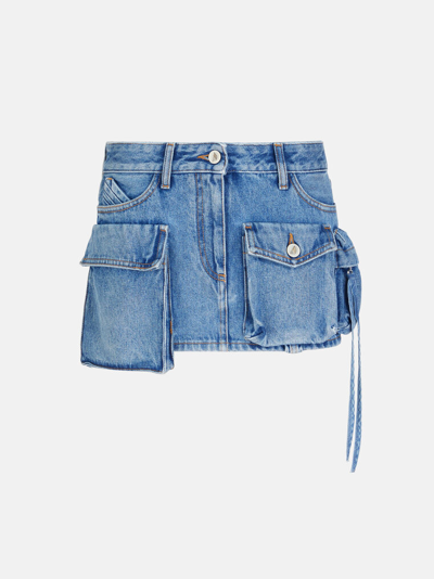 Attico ''fay'' Washed Blue Mini Skirt