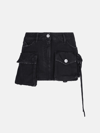 Attico 'fay' Black Mini-skirt With Oversized Cargo Pockets In Black