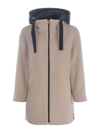 Herno Wool Coat Women In Beige