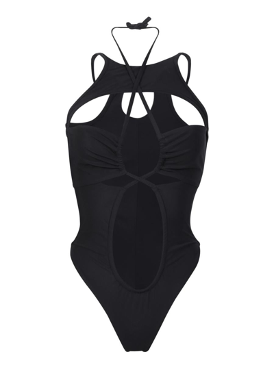 Andreädamo Cut-out-detail Halterneck Swimsuit In Black