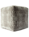 Lr Home Natalie Grey/ivory Transitional Distressed Medallion Ultra-soft Pouf In Grey