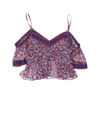 Isabel Marant Étoile Garuva Cold-shoulder Cropped Printed Cotton-voile Top In Ecru