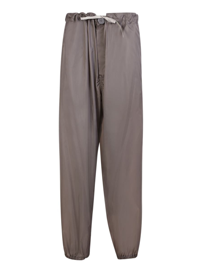 Maison Margiela Nylon Trousers With Drawstring Waist In Hybrid Design By  In Brown