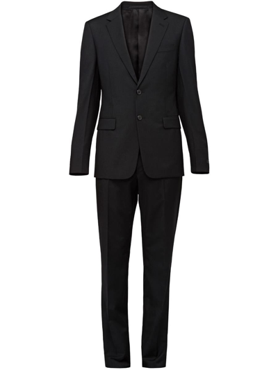 Prada Slim Fit Two Piece Suit In Nero