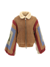 Tu Lizé Patchwork Panelled Bomber Jacket In Marrone