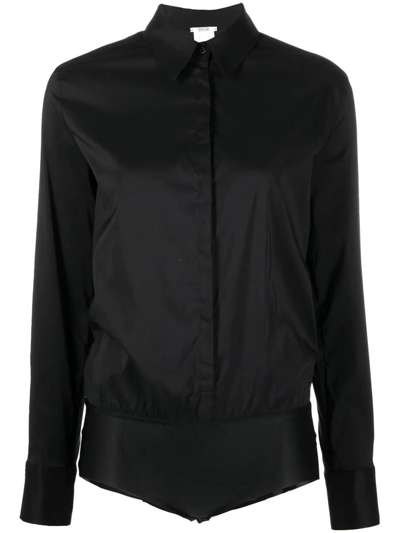 Wolford London Buttoned Cuffs Long-sleeved Body In Black