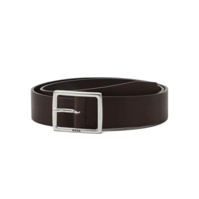 Hugo Boss Rudolf Cvb Leather Belt In Brown