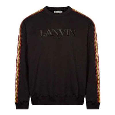Lanvin Curb Lace Embellished Crewneck Sweatshirt In Black