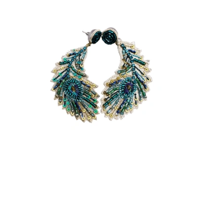 My Doris Peacock Feather Earrings