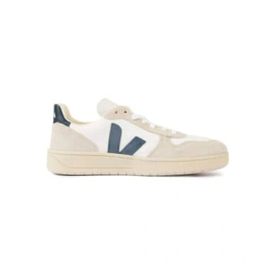 Veja V-15 High-top Nubuck And Leather Trainers In White