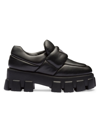 Prada Loafer Aus Weichem, Gepolstertem Nappa-leder In Black