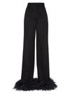 Prada Jogginghose Aus Baumwollfleece Mit Federbesatz In Black