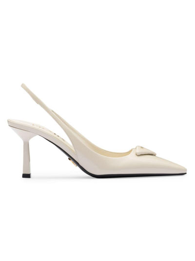 PRADA WOMEN'S PATENT LEATHER SLINGBACK PUMPS