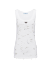 Prada Embellished Vest In White