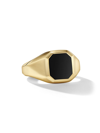 David Yurman Men's Streamline Signet Ring In 18k Yellow Gold In Onyx