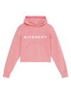 Givenchy Pink Cropped Logo Hoodie In Flamingo