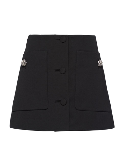 Prada Black Wool Mini Skirt