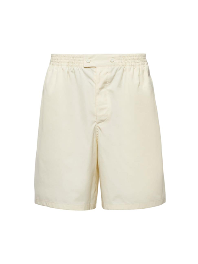 Prada Men's Cotton Bermudas In Yellow