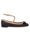 VALENTINO GARAVANI WOMEN'S ROCKSTUD BALLERINA FLATS IN NAPPA LEATHER