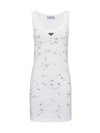 PRADA WOMEN'S EMBROIDERED RIBBED JERSEY DRESS