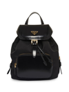 PRADA WOMEN'S MEDIUM RE-NYLON AND BRUSHED LEATHER BACKPACK