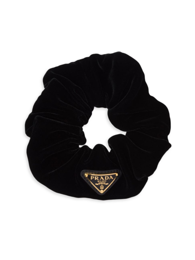 Prada Women's Velvet Scrunchie In Black