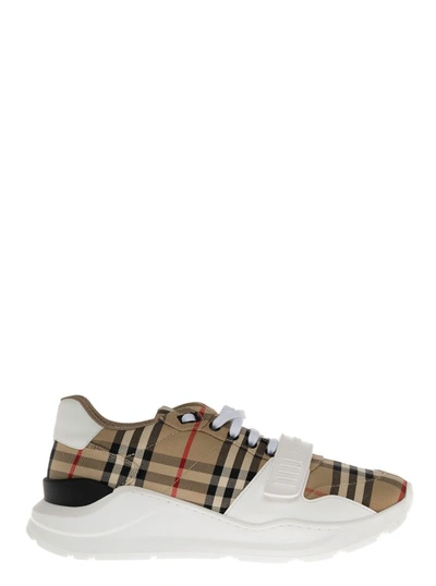 Burberry Vintage Check Motif Trainers In White