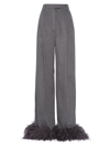 PRADA WOMEN'S CASHMERE PANTS WITH FEATHERS