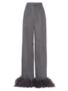 Prada Cashmere Pants With Feathers In Grey