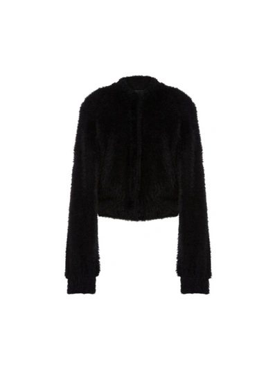 ALBERTA FERRETTI SHORT CARDIGAN IN SOFT FURRY EFFECT