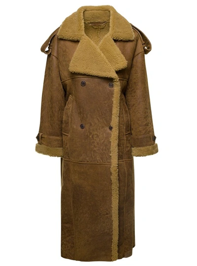 ムートン・ファーコート SALVATORE SANTORO Women Shearling 45015DCURLCAMEL Beige Salvatore Santoro Shearling coat with zip and buckles