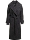 P.a.r.o.s.h Check Pattern Long Coat In Black