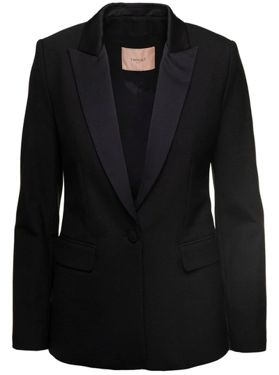 Twinset Single-breasted Blazer Jacket In Black