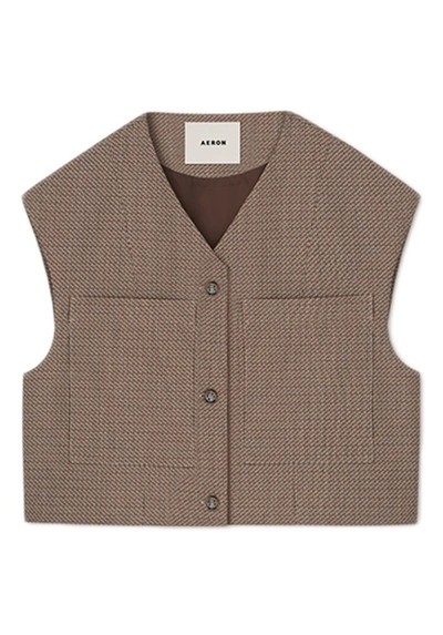 Aeron Vine - Cropped Vest In Brown