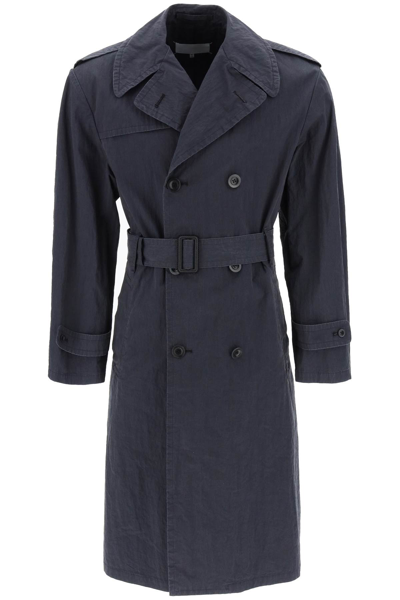 Maison Margiela Trench Coat In Blue