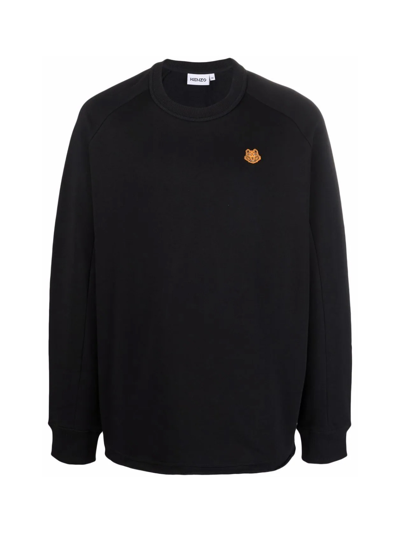 Kenzo Tiger Crest Logo Seasonal Sweatshirt In Black