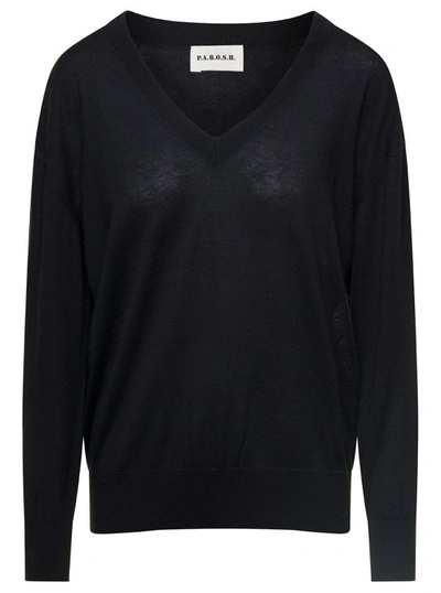 P.a.r.o.s.h Cashmere V-neck Sweater In Black