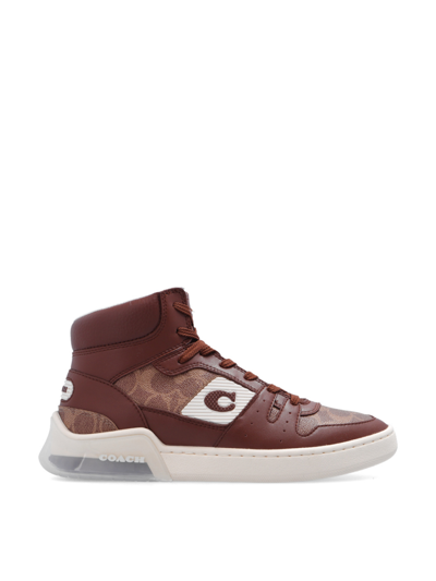 Coach Citysole Signature High-top Sneakers In Brown