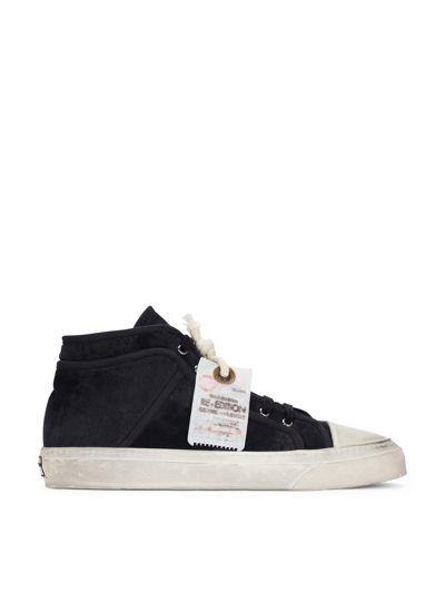 Dolce & Gabbana Fabric Vintage Mid-top Sneakers In Blue