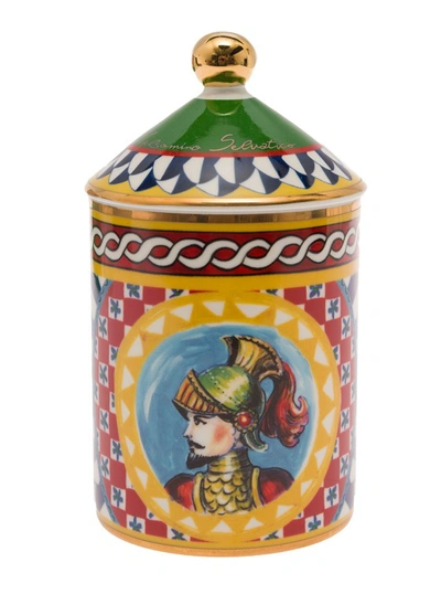 Dolce & Gabbana Wild Jasmine Scented Candle With Lid And Carretto Print In Not Applicable