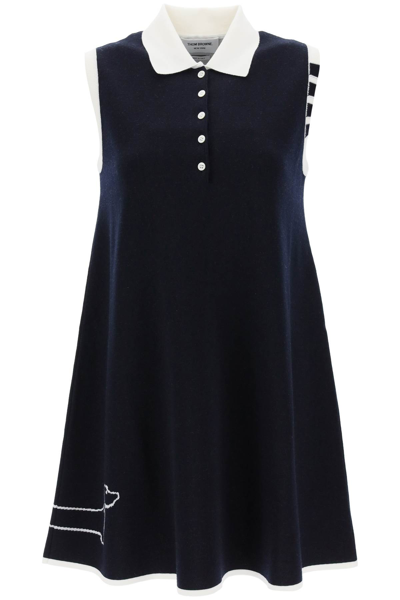 Thom Browne Signature 4-bar Stripe Dress In Blue