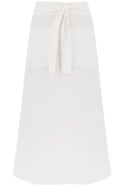 Totême Toteme Belted Midi Skirt In White