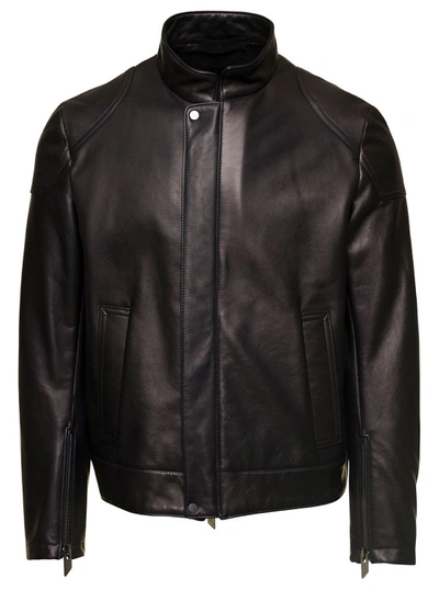 Salvatore Santoro Bikers In Pelle Liscia In Black