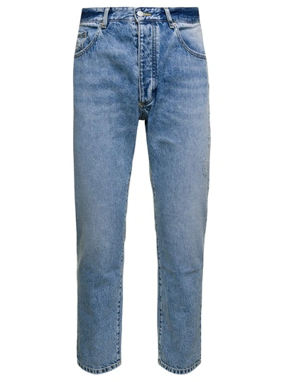 Icon Denim Jeans Regular Corto In Blue