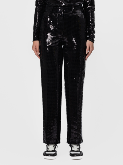 Seventy Straight Trousers With Square Sequins In Black