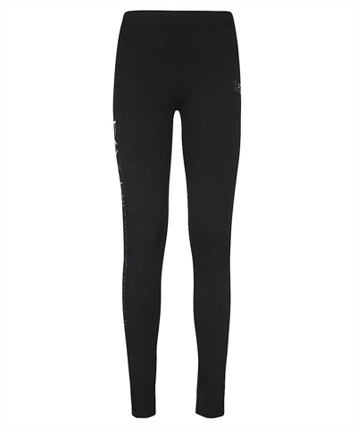 Ea7 Official Store Shiny Stretch Cotton Leggings In Black