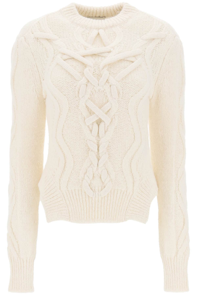 Isabel Marant Cable-knit Mock-neck Jumper In White