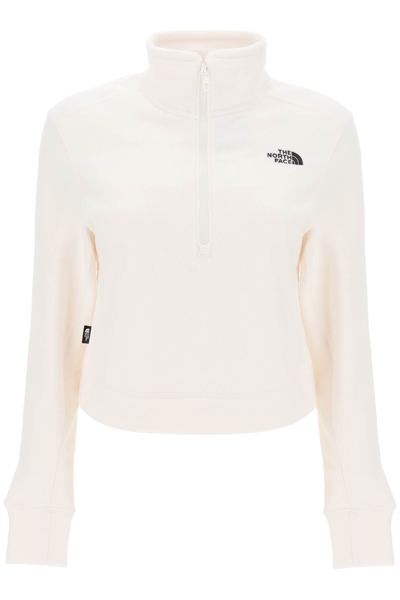 The North Face Tka Mock Neck Fleece Sweatshirt In Off White